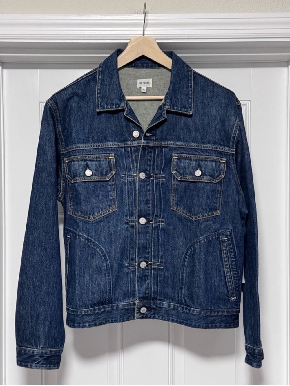 NWT RE/DONE 1 Year Wear Vintage Blue Classic Denim Jacket Mens XL $450 - Picture 9 of 16
